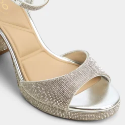 ALDO Platform Heels^Alluring Silver