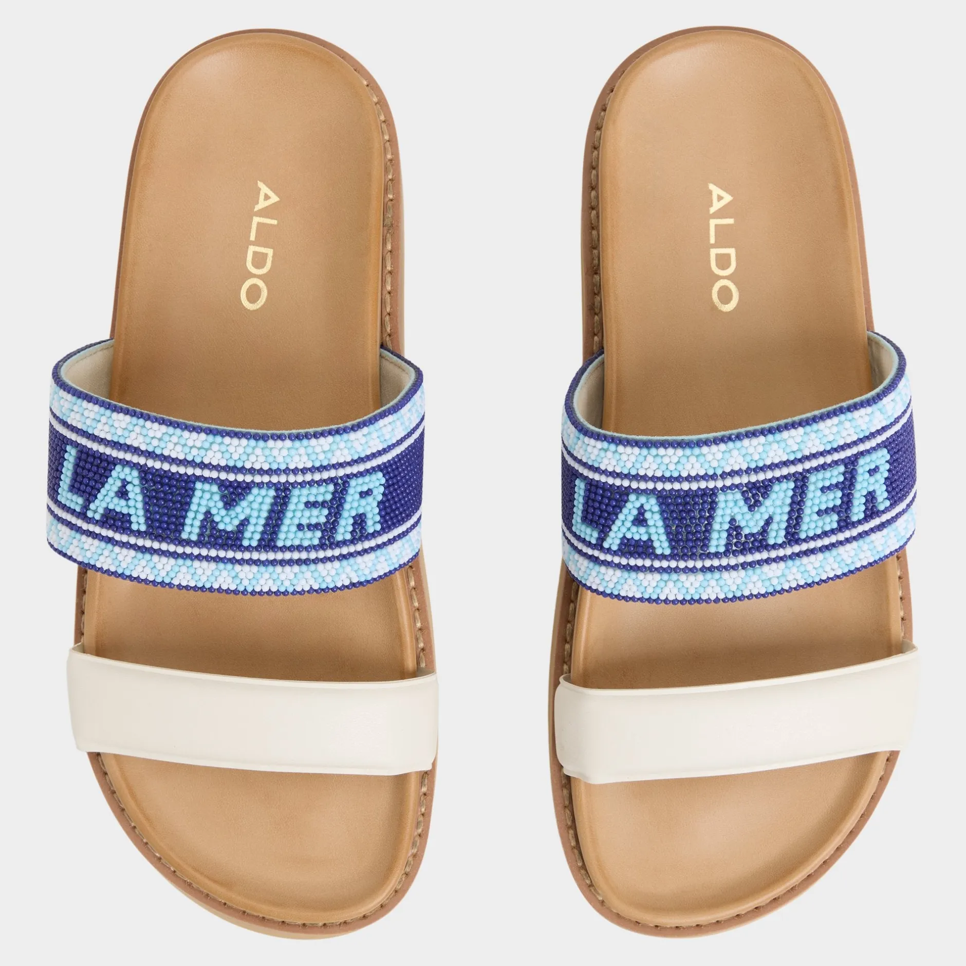 ALDO Flat Sandals^Beachvacay White/Blue