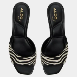 ALDO Mules|Kitten Heels^Haeden White/black