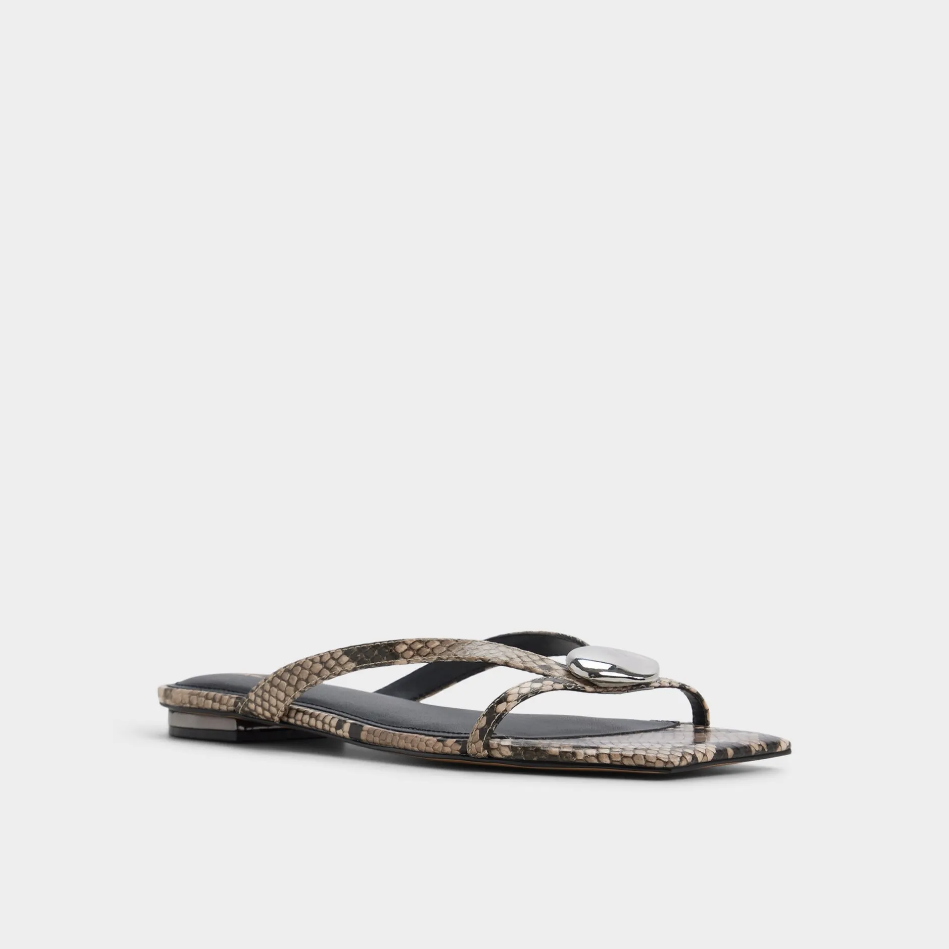 ALDO Flat Sandals^Iliria White/black