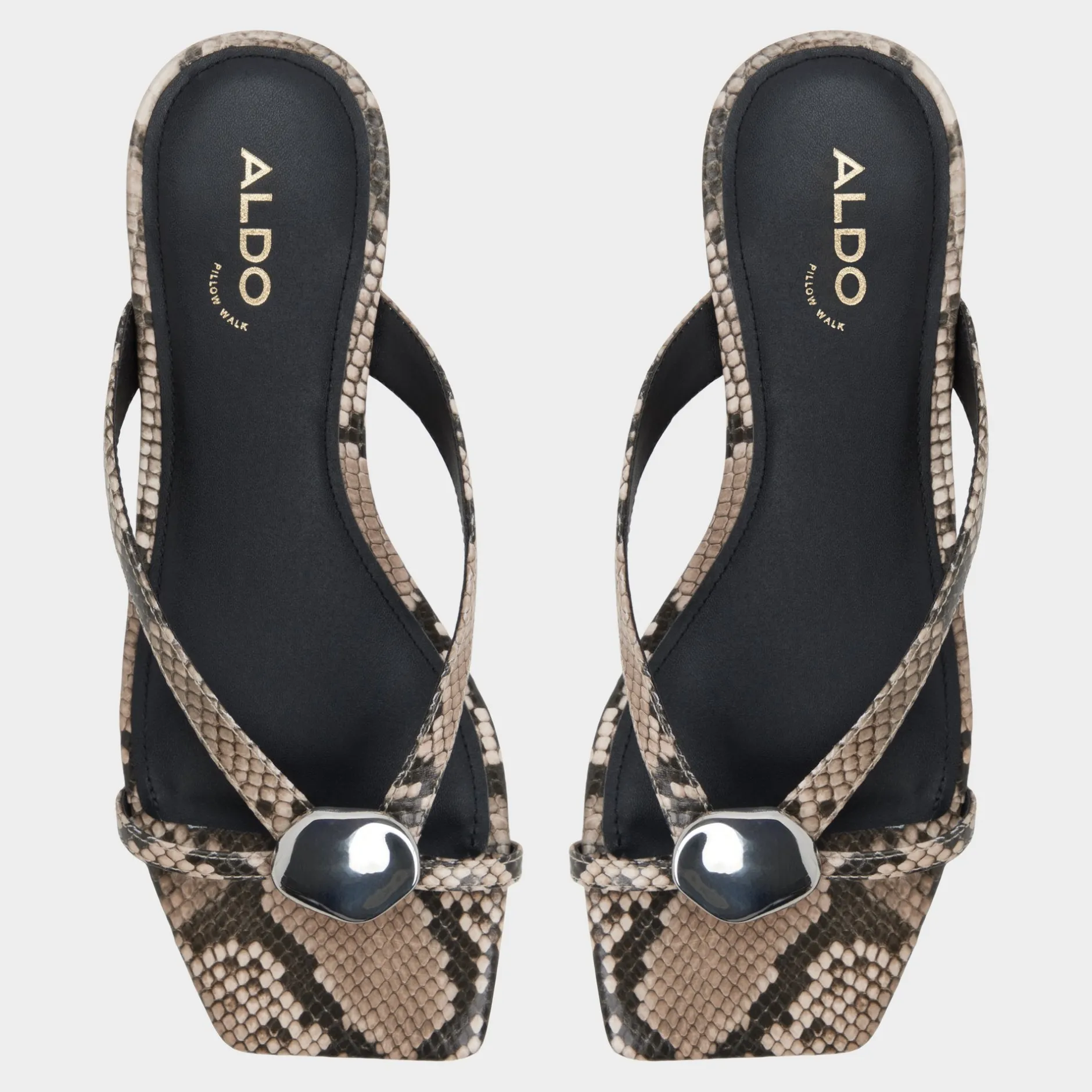 ALDO Flat Sandals^Iliria White/black
