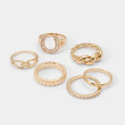 ALDO Accessories|Rings^Luckyrings Gold/Clear Multi