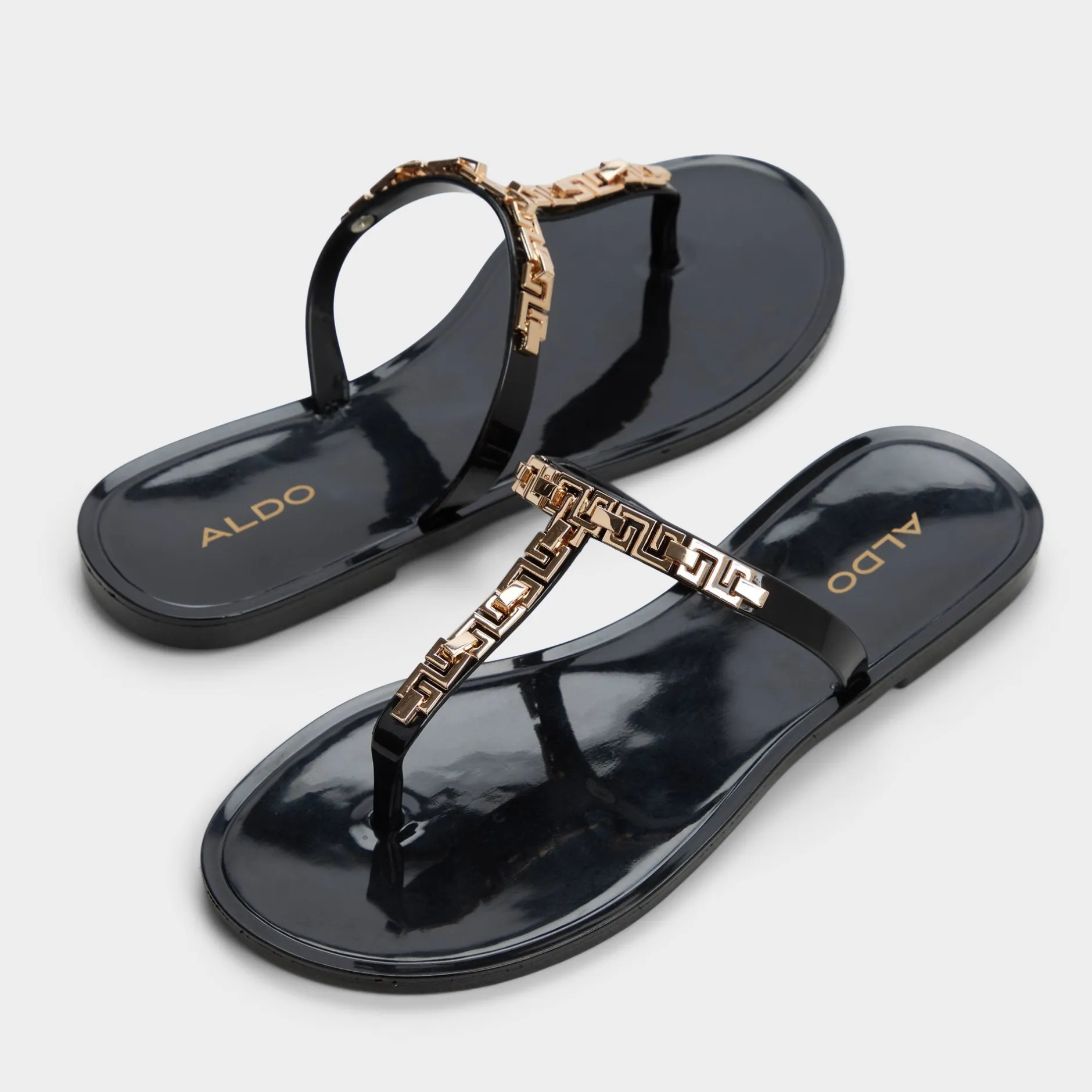 ALDO Flat Sandals|Accessories^Madila Black/Gold Multi
