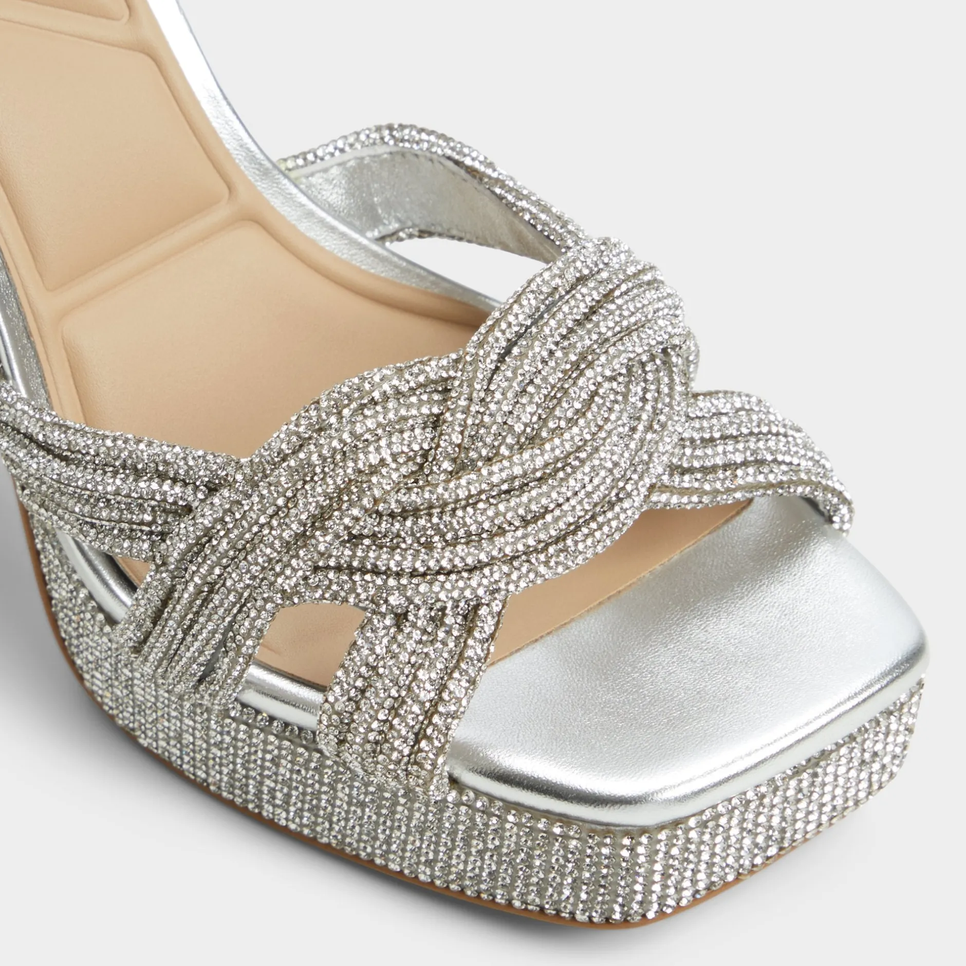 ALDO Platform Heels^Shimma Silver