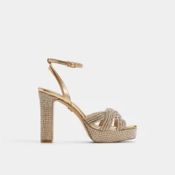 ALDO Platform Heels^Shimma Gold