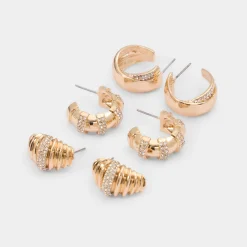 ALDO Accessories|Earrings^Triplecharm Gold/Clear Multi